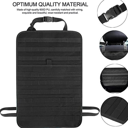 Universal Tactical Seat Back Organizer Vehicle Molle Panel Organizer Storage Bag with 5 Detachable Molle Pouch for All Vehicel Such as Jeep
