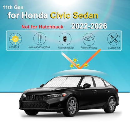 8pcs Thicken Sun Shades for Honda Civic Sedan 2022 (8 Count)