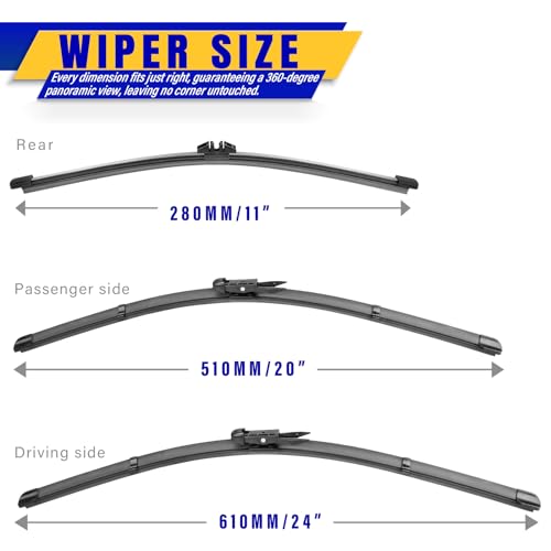 3 Wipers Fits Ford Escape 2020