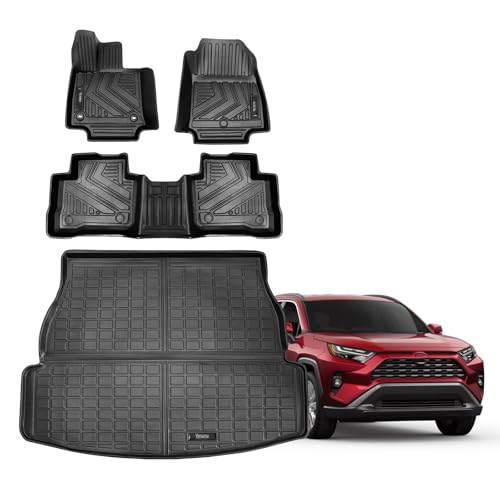 for 2019 2025 2026 Toyota Rav4 Hybrid Floor Mats and Cargo Mat All Weather Trunk Mat Waterproof Anti