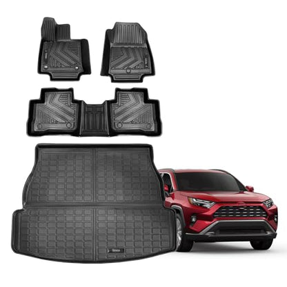 for 2019 2025 2026 Toyota Rav4 Hybrid Floor Mats and Cargo Mat All Weather Trunk Mat Waterproof Anti