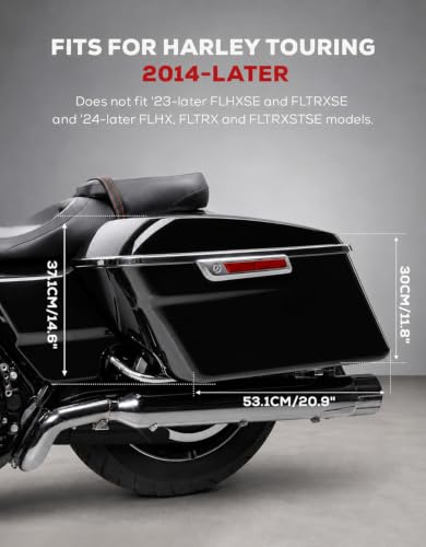 Motorcycle Hard Saddlebags Vivid Black Saddle Bags Trunk W (2 Count)