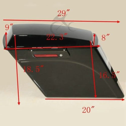 Motorcycle 5" Stretched Saddlebags with Black Conversion Brackets Fit For Harley Softail Deluxe Heritage Softail 1984 (2 Count)