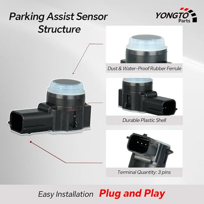 Reverse Parking Assist Sensors 23428268 Backup Bumper Sensor 4PCS Compatible with Chevy Silverado 1500 2500 Tahoe