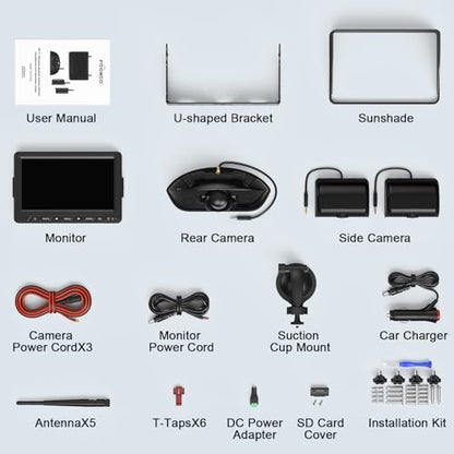 HD 1080P 7" Wireless 3 Backup Camera System for Furrion Pre (3 Count)