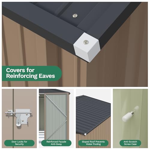 10x12 FT Outdoor Storage Shed with Floor Frame