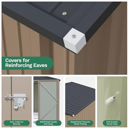 10x12 FT Outdoor Storage Shed with Floor Frame