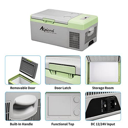 Y16T Portable Fridge 12 Volt Car Refrigerator 16 Quart Freezer for Fishing