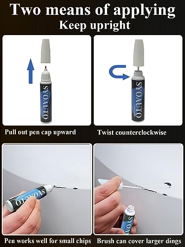 Brilliant Silver K23 Touch Up Paint Fit for Nissan Auto Touch up Paint Scratch Repair Pen Brush and Tip 2 in 1 Brilliant Silver