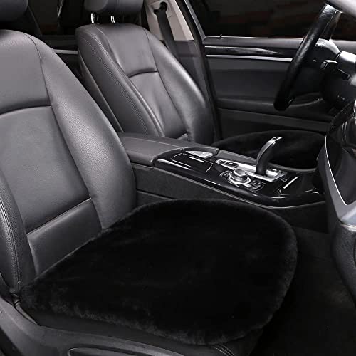 Genuine Sheepskin Car Seat Cushion Seat Covers for Cars Trucks SUV Comfort Seat Protector Pad for Car Driver Seat Car Accessories for Women Office Chair Car Decor (2 Count)