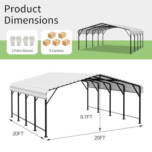 20x20 FT Metal Carport