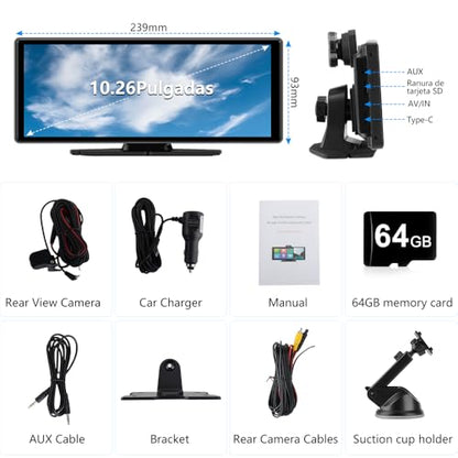 10.26" Carplay Screen for Car Portable