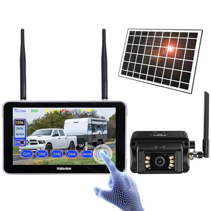 Byte Tango BT7 Solar Wireless 1080P Solar Powered Backup Camera with Touch Monitor for RV