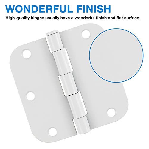 3 1 2" Matte White Door Hinges 3.5" 5 (12 Count)