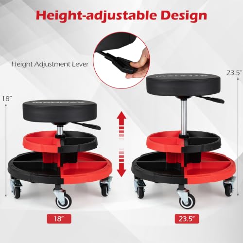 Rolling Mechanic Stool with Cushioned Seat
