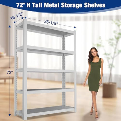 5 Tier White Shelving with Board