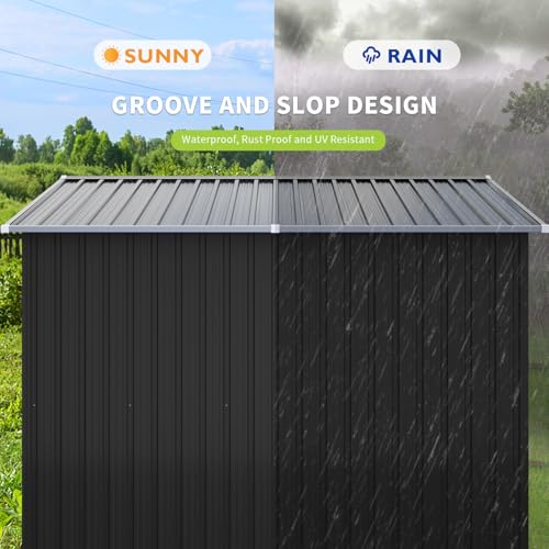 10 x 8FT Outdoor Storage Shed with Double Hinged Large Door