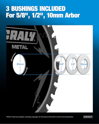 5-3/8 Inch 30 Teeth Steel and Ferrous Metal Cutting Circular Saw Blade, 20 mm Arbor, Thin Kerf, Professional Carbide Tipped Blade for Angle Iron, Threaded Rod, EMT Conduit(C0530MC)
