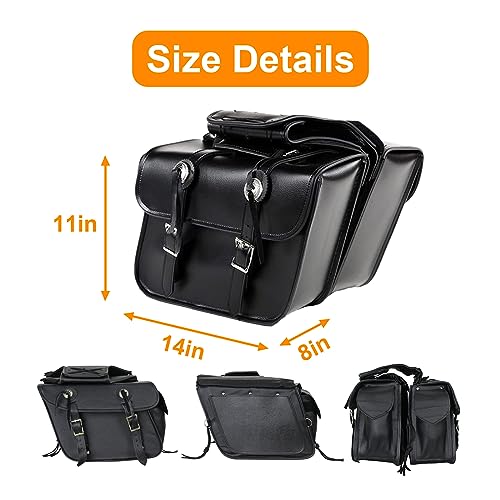 Motorcycle Saddle Bags Leather Motorcycle Luggage Bag with Gun Holsters For Softails Sportsters and Choppers Tool Bags
