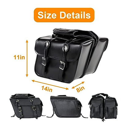 Motorcycle Saddle Bags Leather Motorcycle Luggage Bag with Gun Holsters For Softails Sportsters and Choppers Tool Bags