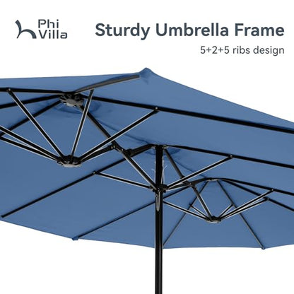 15ft Large Outdoor Patio Umbrella with Base Included