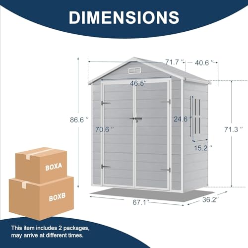 6x3 FT Resin Storage Shed with Floor Included