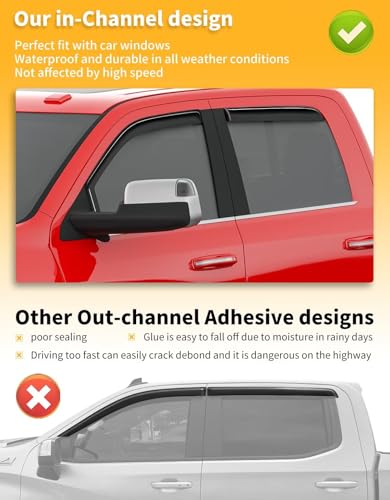 Window Visors Rain Guards for 2019 (4 Count)