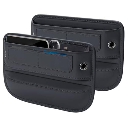 Universal Fit Premium Leather Car Seat Gap Filler Organizer (2 Count)