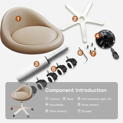 Rolling Stool Low Backrest