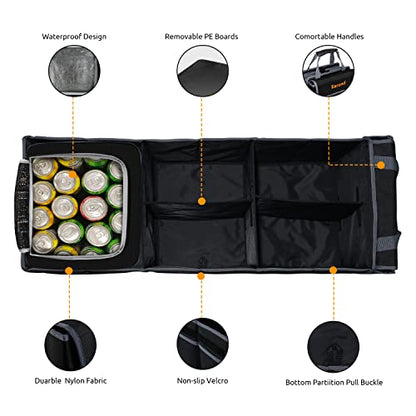 Collapsible Trunk Organizer with Insulated Leakproof Cooler Bag