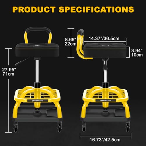 Rolling Shop Stool with Wheels