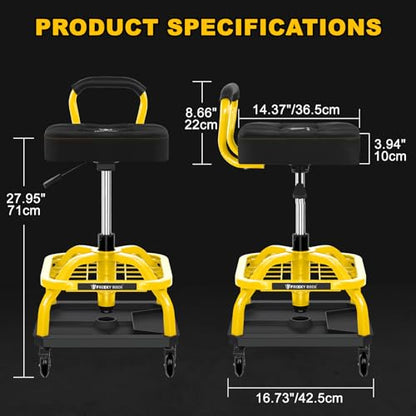 Rolling Shop Stool with Wheels