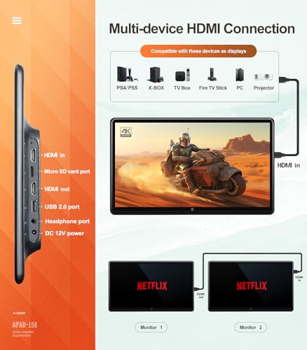 15.6 inch 4K Android Portable Car TV Headrest Monitor Tablet for Cars Back seat
