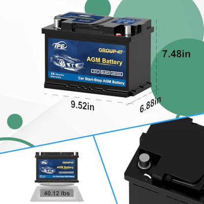 AGM Battery BCI Group 47