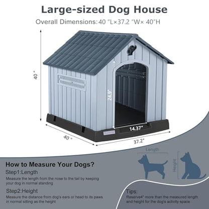 Durable Waterproof Plastic Dog House for Small to Large Sized Dogs
