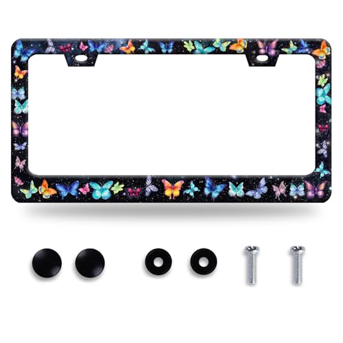 Butterfly License Plate Frame Stainless Steel Accessory12.3 x 6.3"