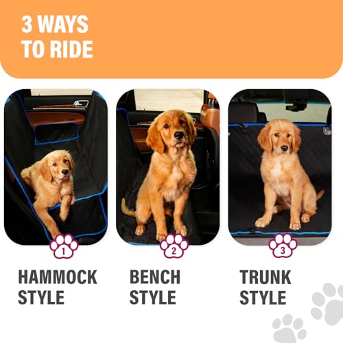 Blue Standard Dog Car Hammock Back Seat Cover