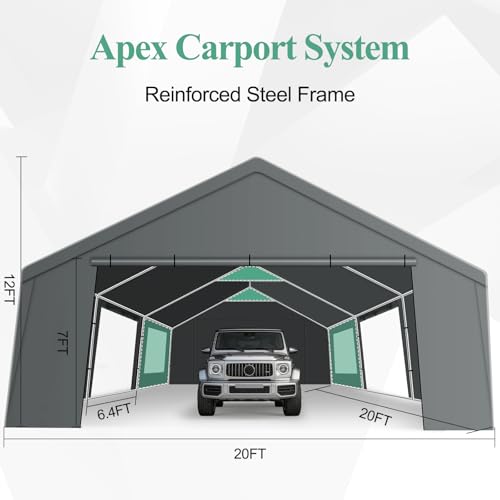 Carport 20x20 Heavy Duty Storage Shelter Shed Portable Garage with All