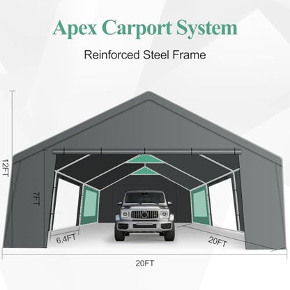 Carport 20x20 Heavy Duty Storage Shelter Shed Portable Garage with All