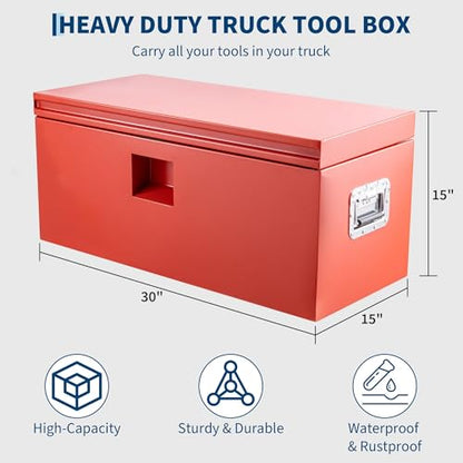 Truck Bed Toolbox Truck Tool Box Heavy Duty Steel Storage Cabinet Organizer Chest Jobsite for Pickup