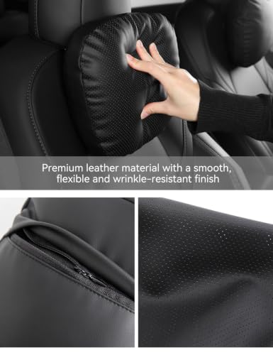 Leather Headrest Neck Pillow for Tesla Model 3 (2 Count)
