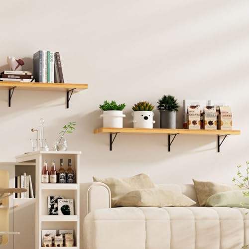 4 Pack L18 x H 12" Black Heavy Duty Shelf Brackets with Screws Metal Shelf Brackets Shelf Support Angle Brackets for Shelves L Brackets Heavy Duty Floating Shelf (4 Count)