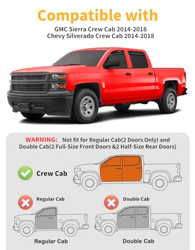 Window Visors Rain Guards for Chevy Silverado (4 Count)