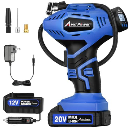 20V Rechargeable Cordless Tire Inflator Portable Air Compressor