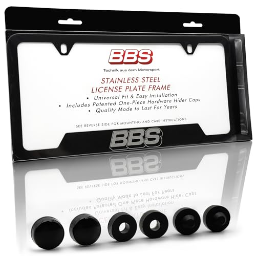 Authentic BBS Matte Black License Plate Frame