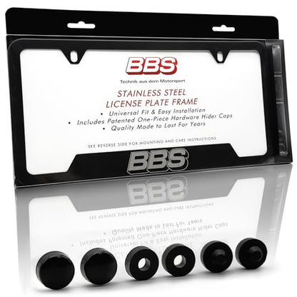 Authentic BBS Matte Black License Plate Frame