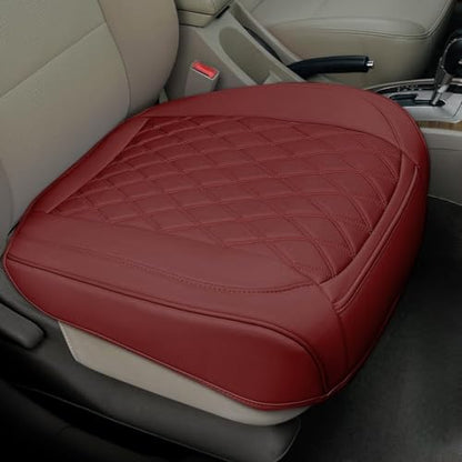 1 Pack Leather Front Car Seat Bottom Cover Red