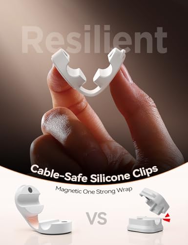 8 Pack Silicone Cord Organizer Magnetic Cable Clips (8 Count)