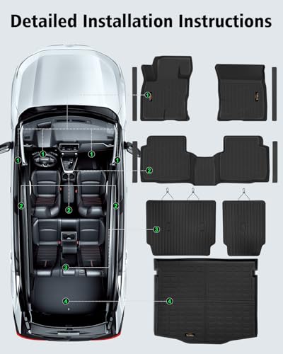Floor Mats & Cargo Mat with Backrest Mat Custom for Ford Escape 2020