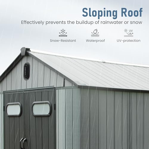 Domi 8x14 FT Resin Outdoor Storage Shed